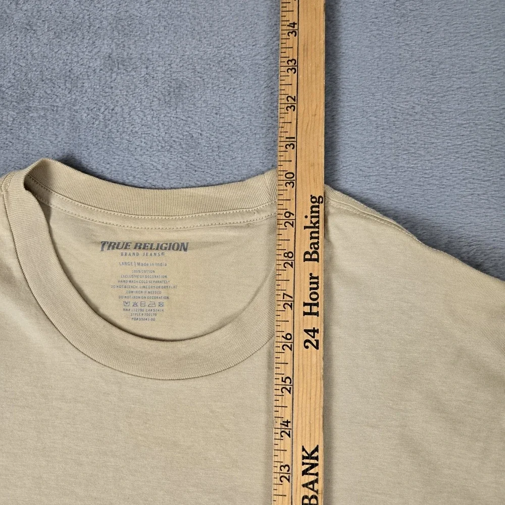 True Religion Crystal Face Buddha T-Shirt Mens Large Short Sleeve Travertine NWT